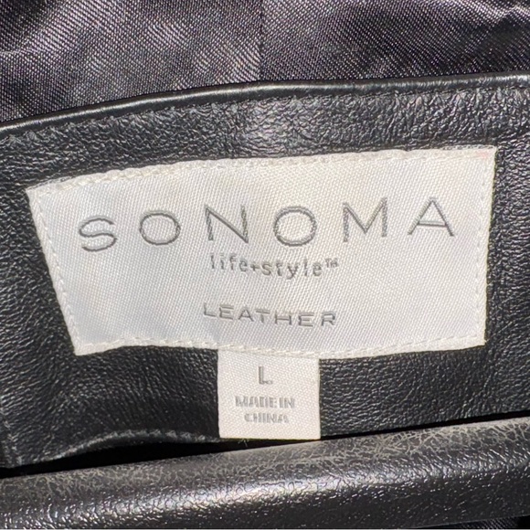 🚨 LAST CALL CLEARANCE - SONOMA Lifestyle Leather Jacket Medium Length Belted - Picture 3 of 7